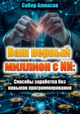 Обложка книги „Ваш первый миллион с ИИ: Способы заработка без навыков программирования“